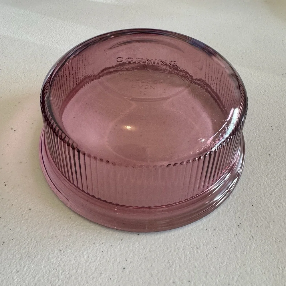 Visions Corning Ware Cranberry Glass 1 Pint Cooking Bowl C-16-B Retired Purple